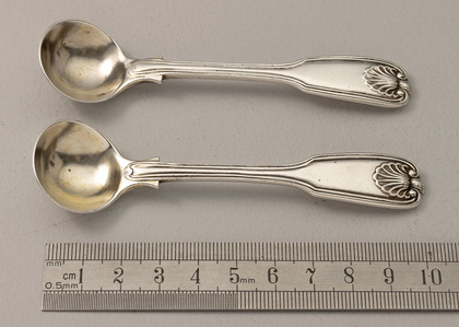 Indian Colonial Silver Salt Spoons (Pair) - Hamilton & Co, Calcutta